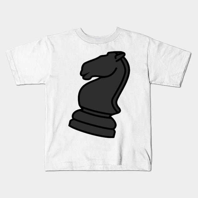 Chess piece knight black Kids T-Shirt by ShirtyLife